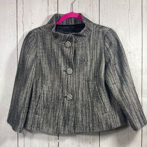 Banana Republic Wool Blend Tweed Swing Jacket Size S Classic Retro Mod Style
